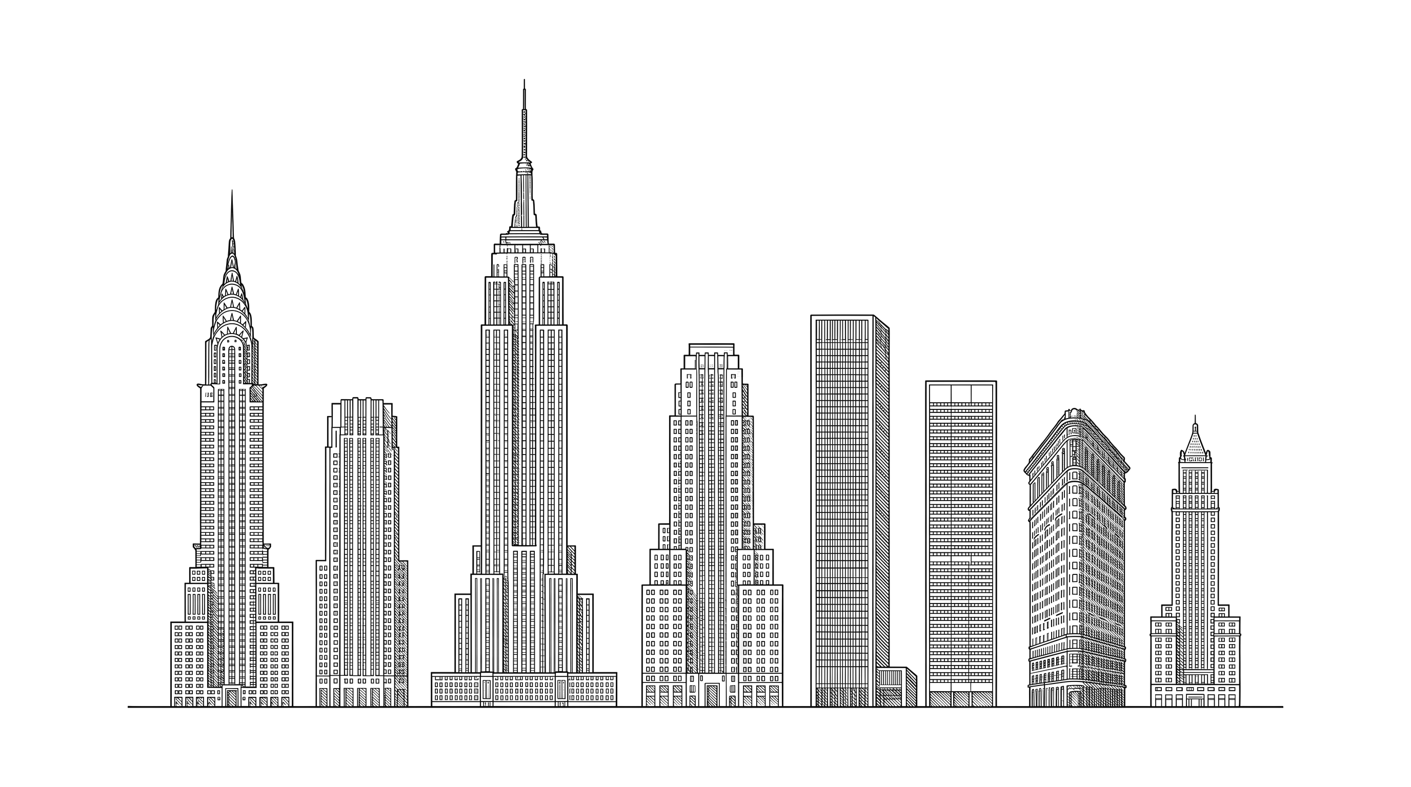 Line drawing of the New York skyline